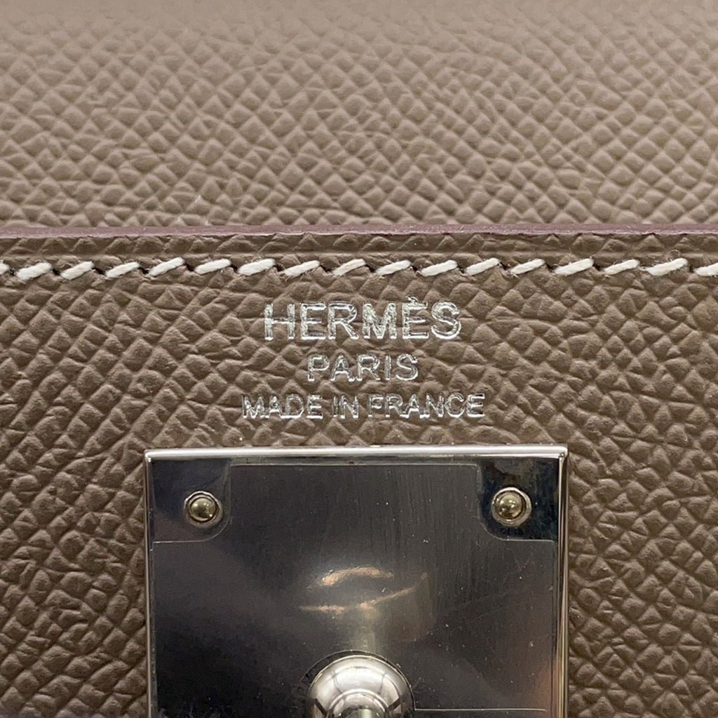 Hermes Kelly Etoupe Gray Epsom Leather Handbag (Pre-Owned)