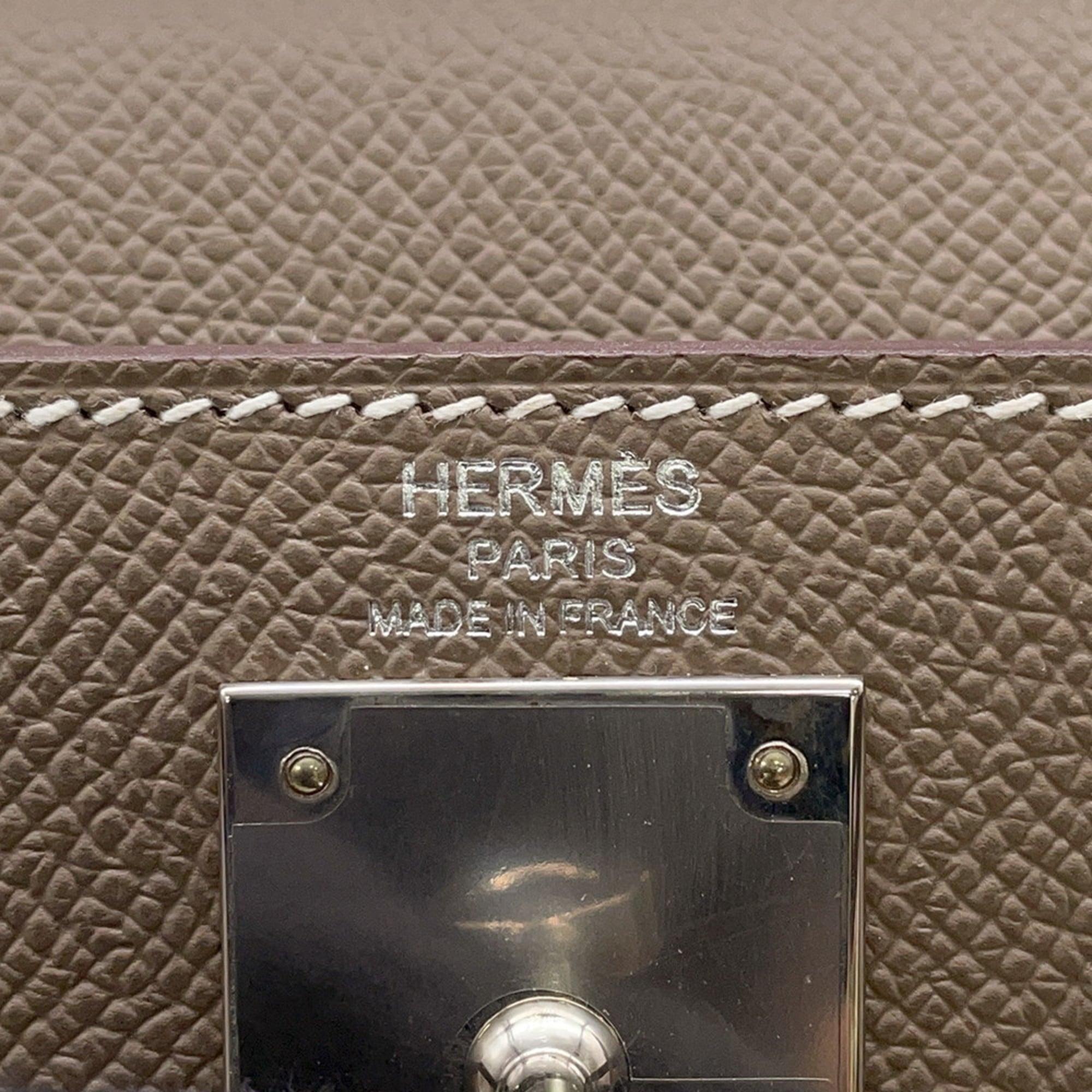 Hermes Kelly Etoupe Gray Epsom Leather Handbag (Pre-Owned)