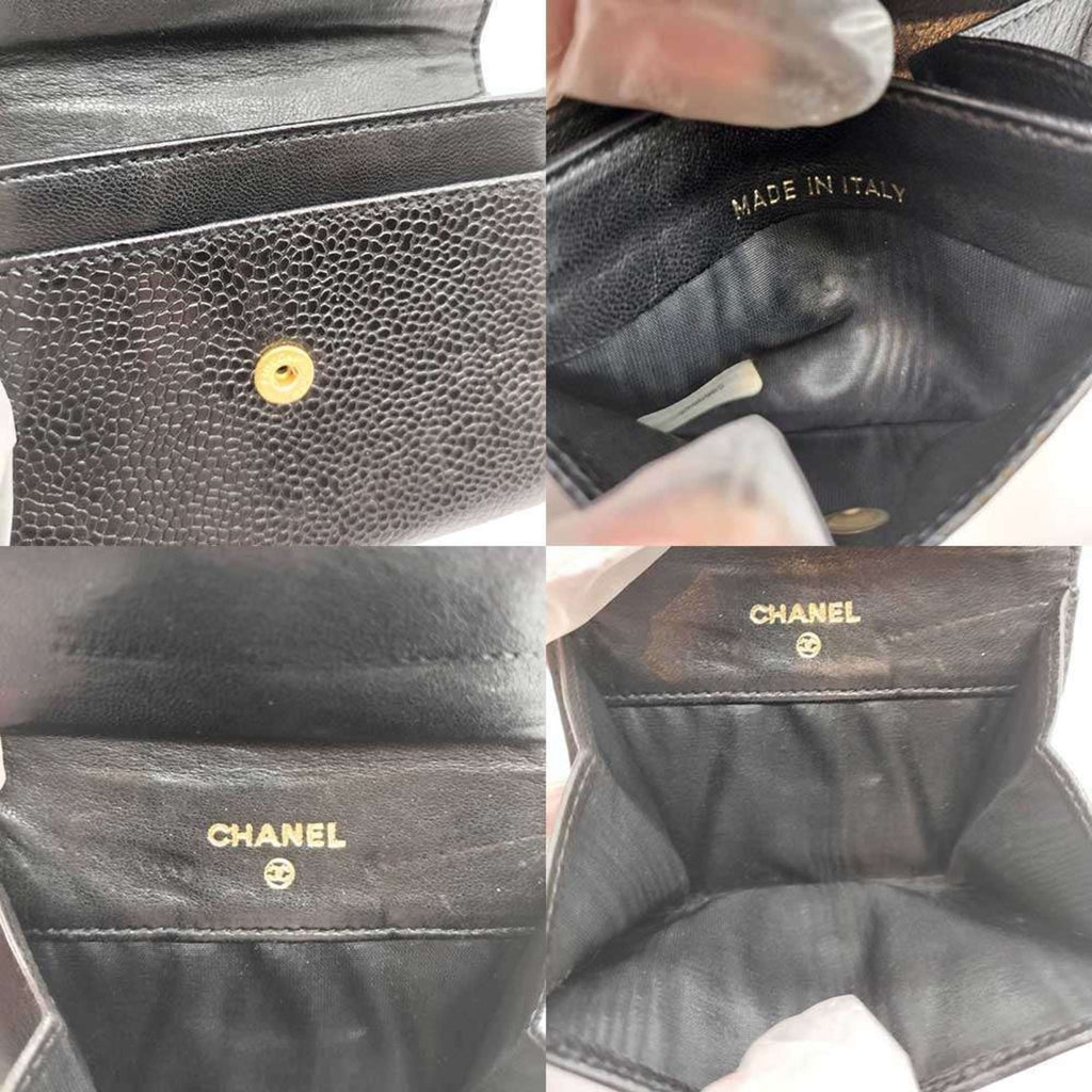 Chanel Black Grained Calfskin Coin Purse/Coin Case (Pre-Owned)