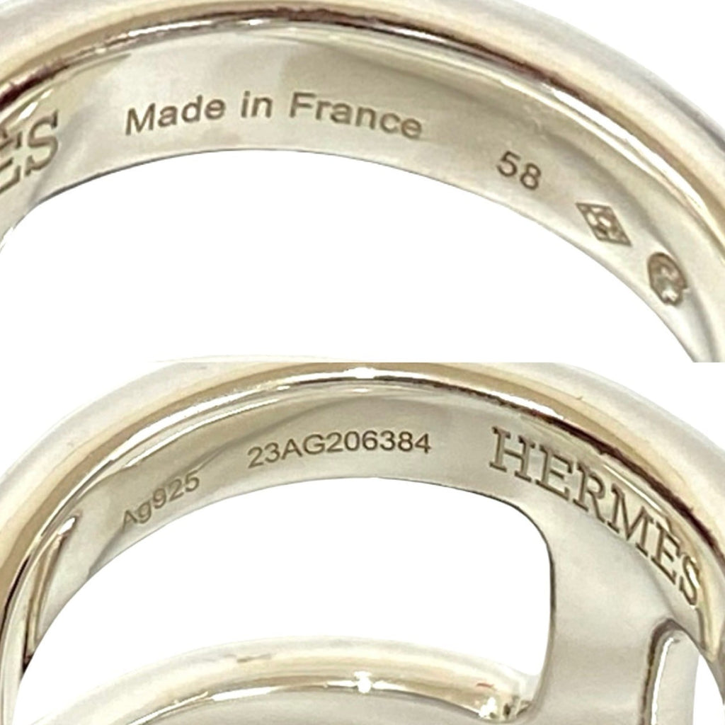 Hermes Silver Silver 925 Band Ring (Pre-Owned)