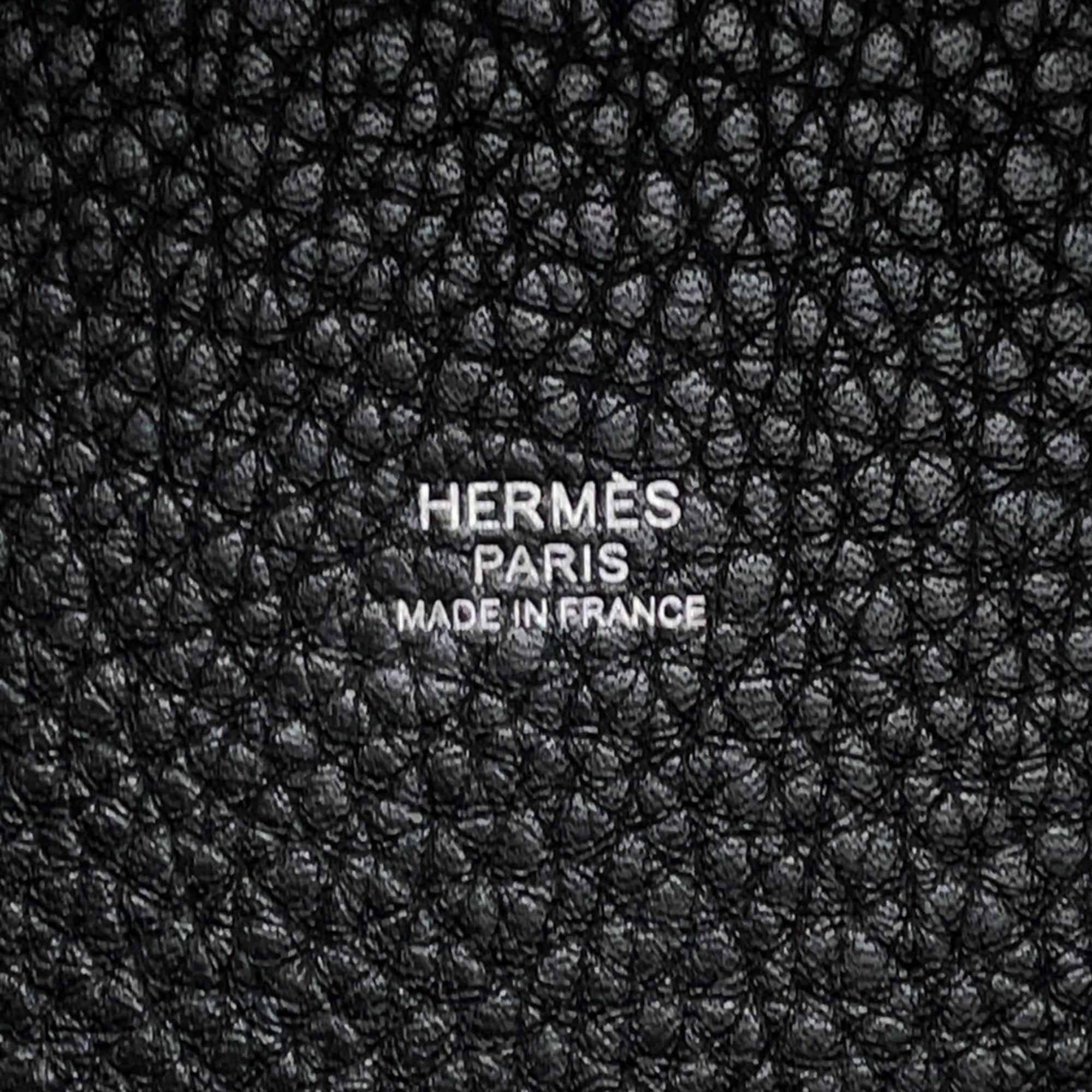 Hermes Picotin Black Taurillon Clemence Leather Handbag (Pre-Owned)