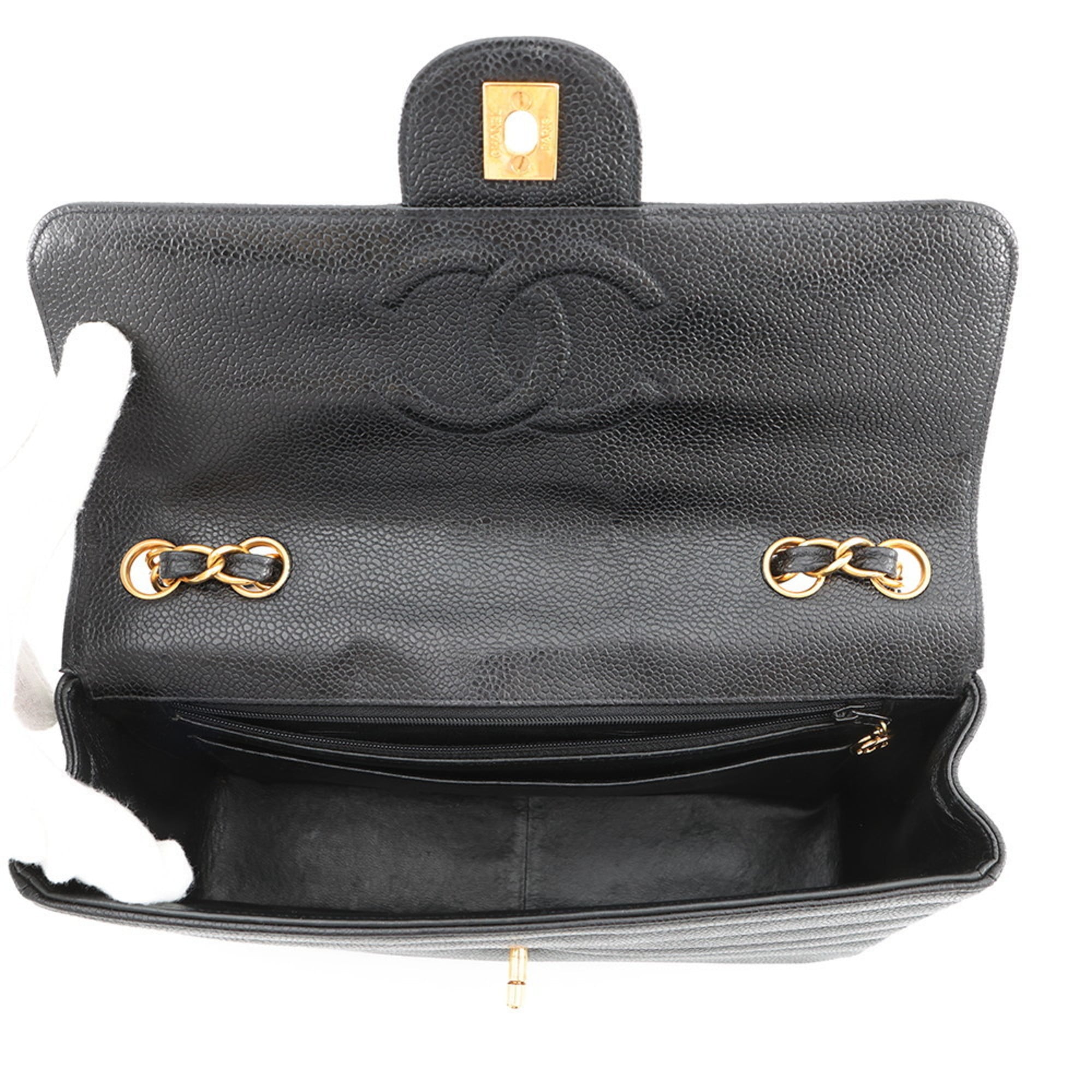 Chanel Black Grained Calfskin Shoulder Bag (Pre-Owned)