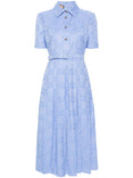 Gucci Gg Jacquard Midi Dress — Blue — Size XS — Front View