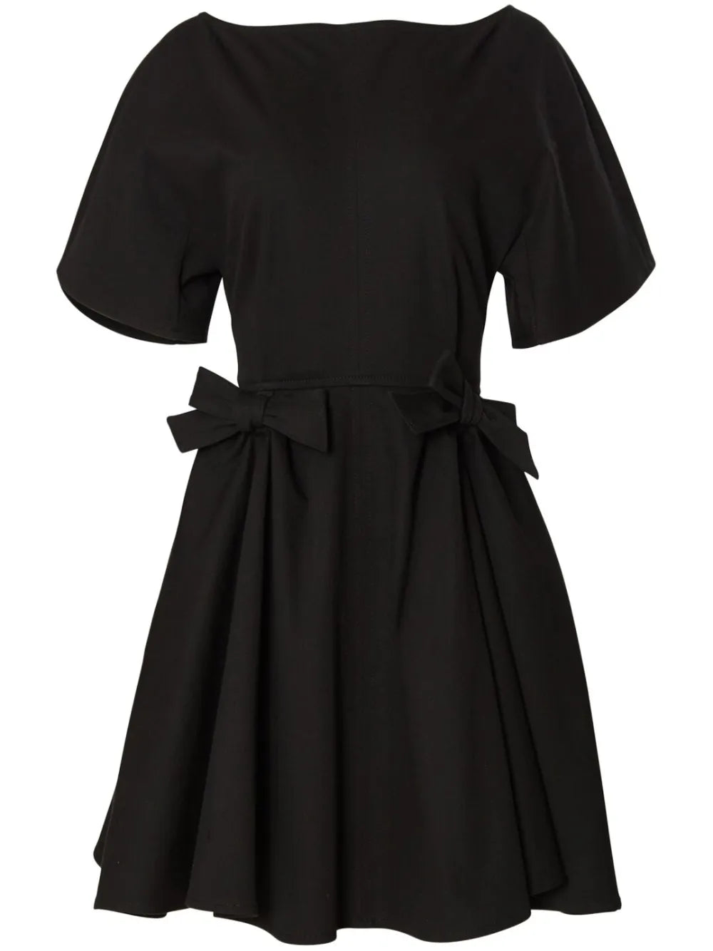 Carolina Herrera Bow Detail V Back Dress — Black — Size S — Front View