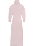 Ami Paris Elbow Patch Knitted Maxi Dress — Red/ Pink — Size S — Front View