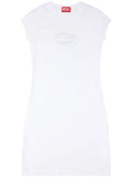 Diesel D Angiel Cut Out T Shirt Minidress — White — Size XS — Front View