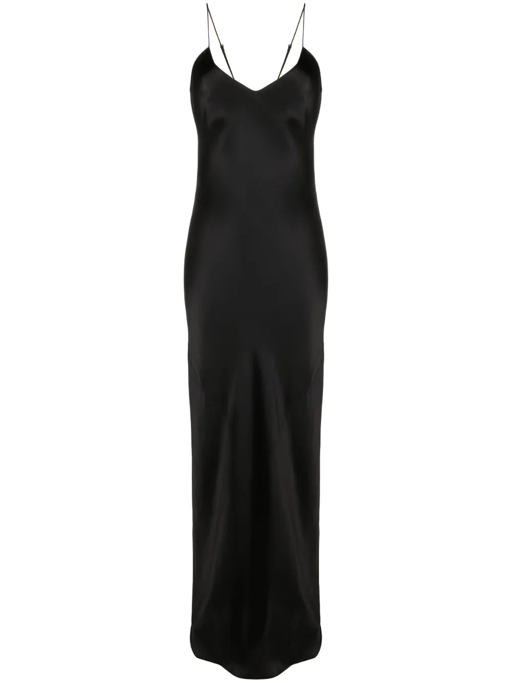 Nili Lotan Cami Silk Satin Gown — Black/ Tan — Size XS — Front View
