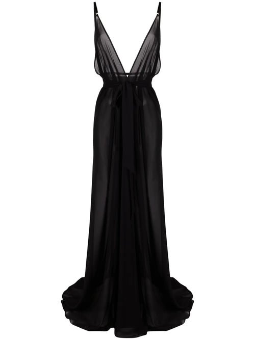 Alchemy V Neck Maxi Dress — Black — Size XS — Front View