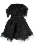 Ana Radu Off Shoulder Organza Minidress — Black — Size XS — Front View