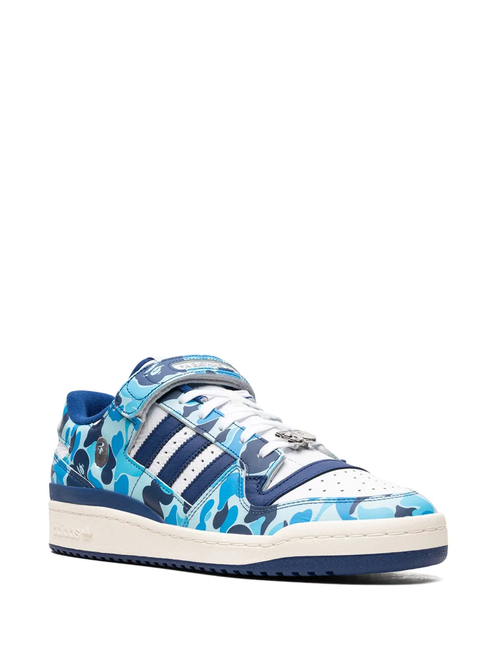 adidas Forum 84 Low Bape 30Th Anniversary Blue Camo Sneakers — Blue/Black/White — Size US M 8.5 - US W 10 — Side View