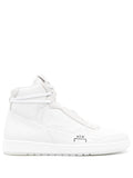 A-Cold-Wall* Luol High-Top Leather Sneakers — Optical White/Light Beige — Size US M 10 - US W 11.5 — Front View
