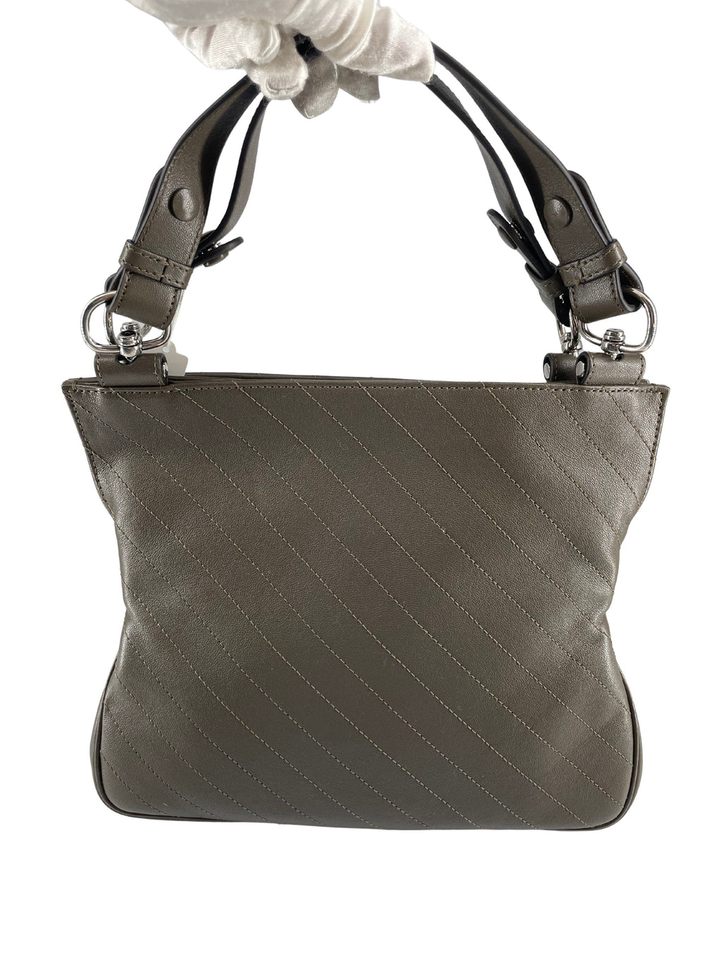 Gucci Blondie Nm Tote Diagonal Quilted Leather Brown Leather Tote Bag Bag (Pre-Owned)