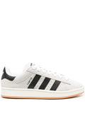 adidas Campus Low-Top Suede Sneakers — Light Grey/Black — Size US M 9.5 - US W 11 — Front View