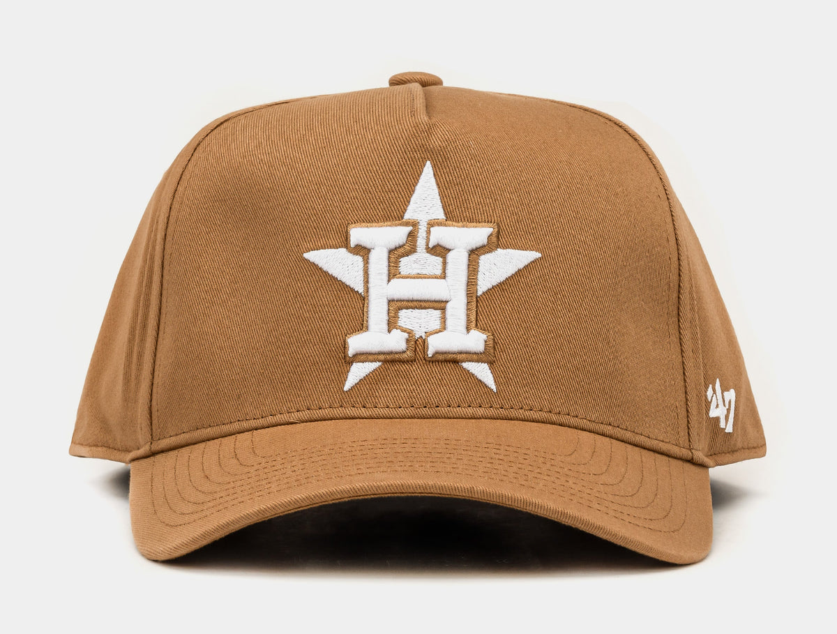 Exclusive Houston Astros '47 MVP Snapback Mens Hat (Khaki) — OS — Front View