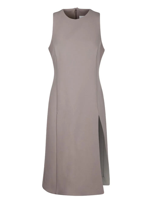 Ami Paris Virgin Wool Midi Dress — Beige — Size XS — Front View