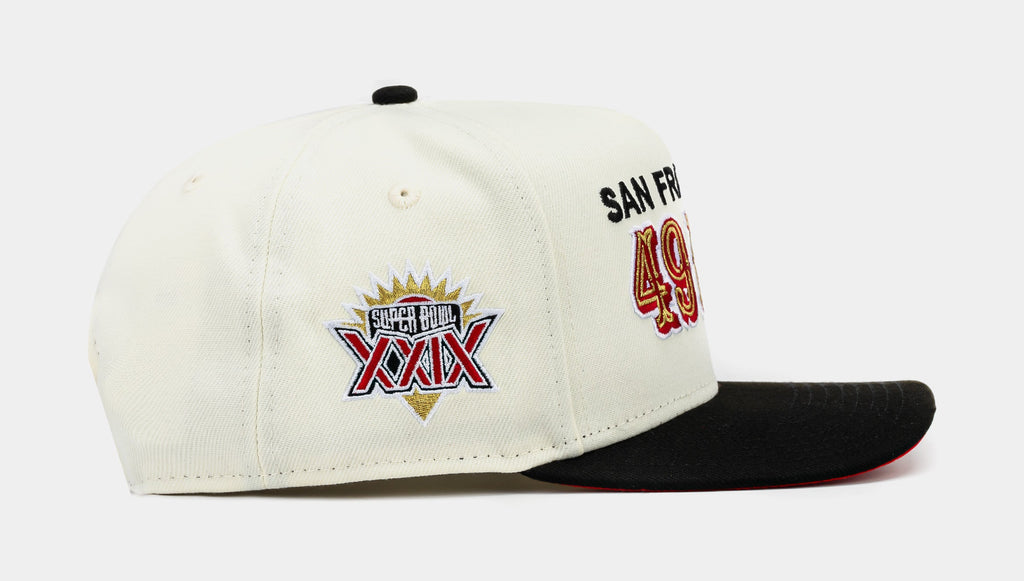 Exclusive Shoe Palace Exclusive San Francisco 49ers Superbowl XXIX 950AF Snapback Mens Hat (White/Red) — OS — Side View