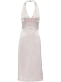 Prada Re Edition 1995 Halterneck Midi Dress — Red/ Pink — Size XS — Front View
