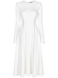 Nissa Crystal Embellished Long Sleeve Dress — White/ Red — Size S — Front View