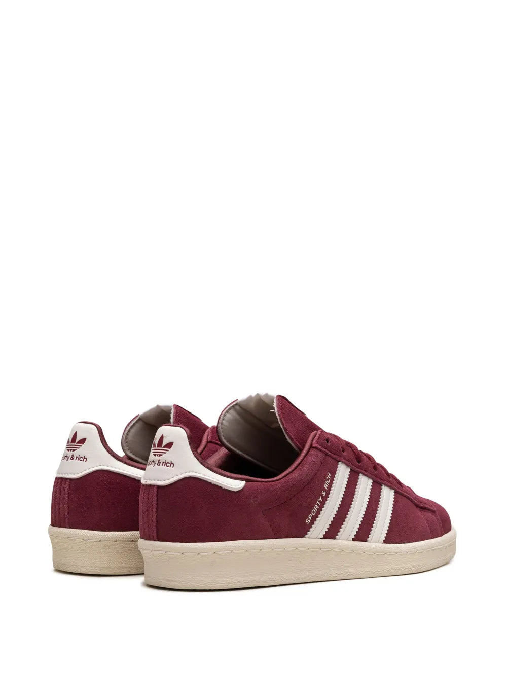 adidas Campus 80S Sporty & Rich - Merlot Cream Sneakers — Burgundy/White — Size US M 9.5 - US W 11 — Top View