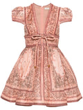 Zimmermann Matchmaker Bandana Print Minidress — Black/ Red/ Pink — Size XS — Front View