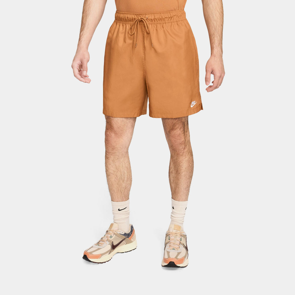 Exclusive Club Woven Flow Mens Shorts (Orange/White) — S — Front View