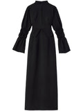 Destree Keith Ruched Sleeve Dress — Black — Size XS — Front View