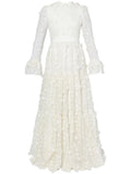 Erdem Alvaro Floral Cutwork Silk Organza Gown — White/ Ivory — Size XS — Front View