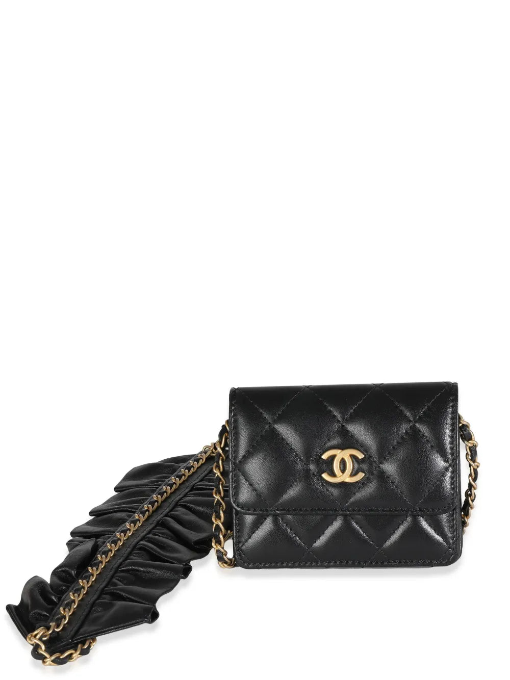 Chanel Pre Owned 2020 Diamond Quilted Cardholder On Chain — Same as shown — Size One Size — Front View