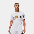 Exclusive Air Stretch Mens Short Sleeve Shirt (White/Gold) — S — Front View