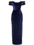 Maria Lucia Hohan Yara Midi Dress — Blue/ Navy — Size S — Front View