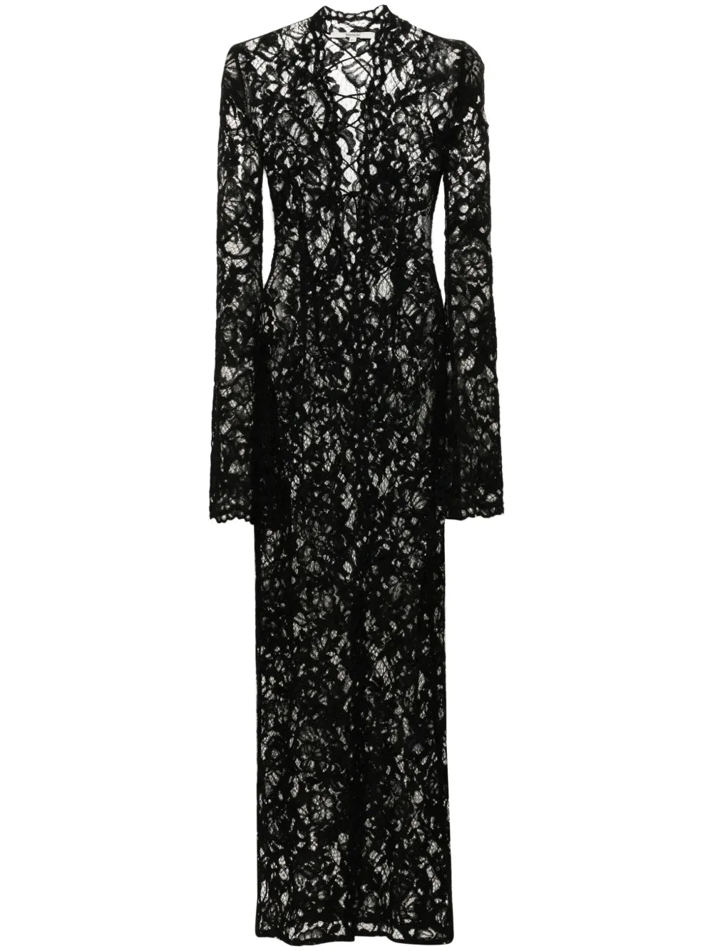 Manuri Sally Lace Midi Dress — Black — Size XS — Front View