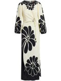 Farm Rio Palermo Cut Out Maxi Dress — Black/ White — Size XS — Front View