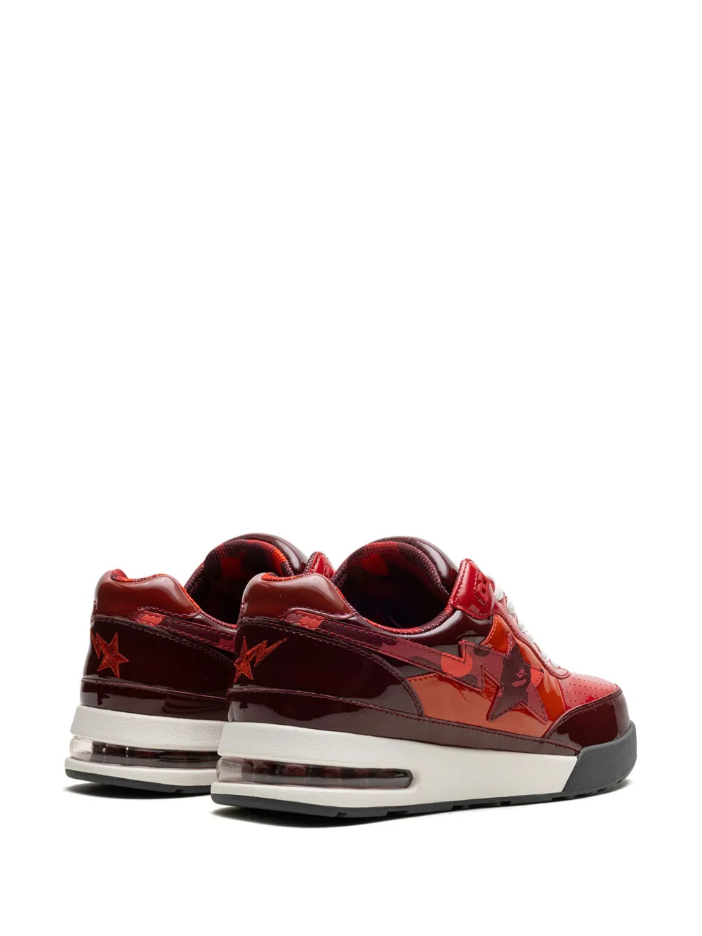 A Bathing Ape?Roadsta #1 Red Sneakers — Red — Size US M 3.5 - US W 5 — Back View