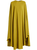 Tom Ford Cape Effect Georgette Gown — Tan/ Green/ Olive — Size XS — Front View