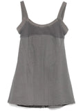 Elena Velez Waffle Knit Corset Mini Dress — Grey — Size XS — Front View