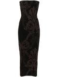 Wolford X Etro Floral Jacquard Metallic Midi Dress — Black — Size XS — Front View