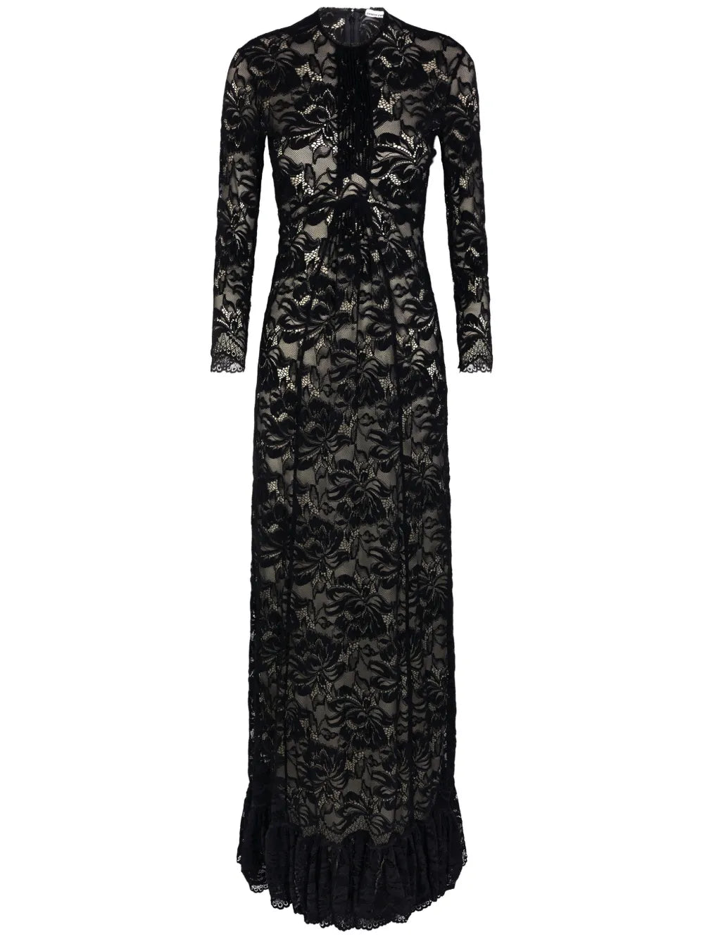 Rabanne Lace Maxi Dress — Black — Size XS — Front View