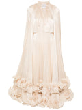 Ana Radu Ruffle Detail Maxi Dress — Beige — Size XS — Front View