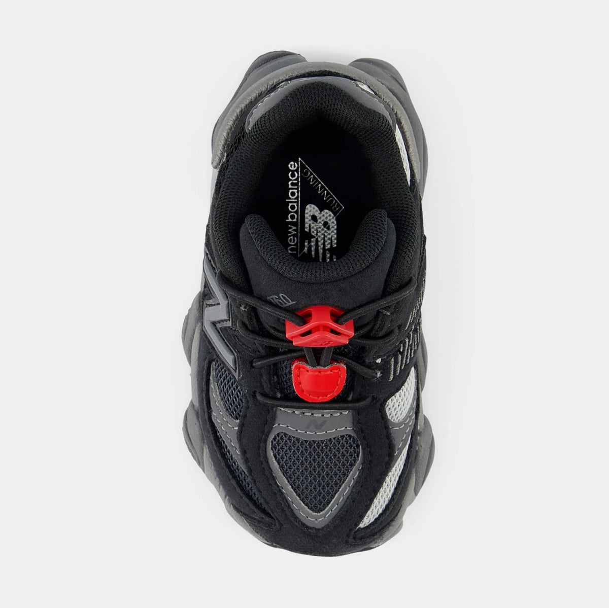 Exclusive 9060 Infant Toddler Lifestyle Shoes (Black/Grey) — 2C — Back View