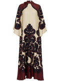 La Doublej Magnifico Dress — Beige/ Red — Size XS — Front View