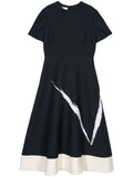 Valentino Garavani Midi Dress — White/ Blue/ Red — Size S — Front View