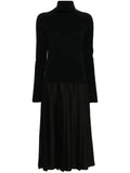 Fabiana Filippi Pleated Maxi Dress — Black — Size XS — Front View