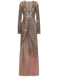 Room76 Sequin Embellished Gathered Dress — Red — Size S — Front View
