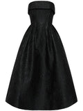 Rebecca Vallance Esther Midi Dress — Black/ Red — Size XS — Front View