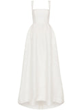 Rebecca Vallance Esther Strap Gown — White/ Red — Size XS — Front View