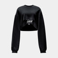 Exclusive NSW Oversized Terry Shrug Womens Sweater (Black/White) — XS — Front View