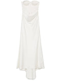 Rotate Birger Christensen Satin Pearl Maxi Dress — White — Size XS — Front View