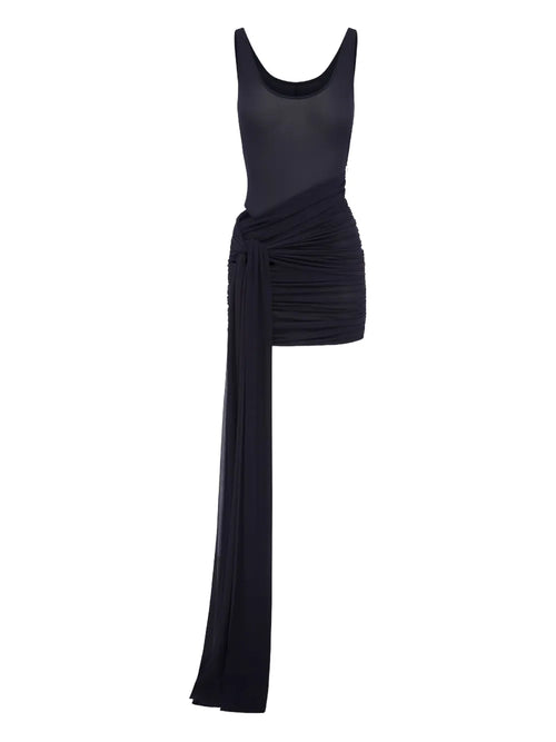 Alex Perry Ruched Mini Dress — Blue/ Navy/ Red — Size XS — Front View
