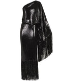 Taller Marmo Eternity Disco Maxi Dress — Black — Size XS — Front View