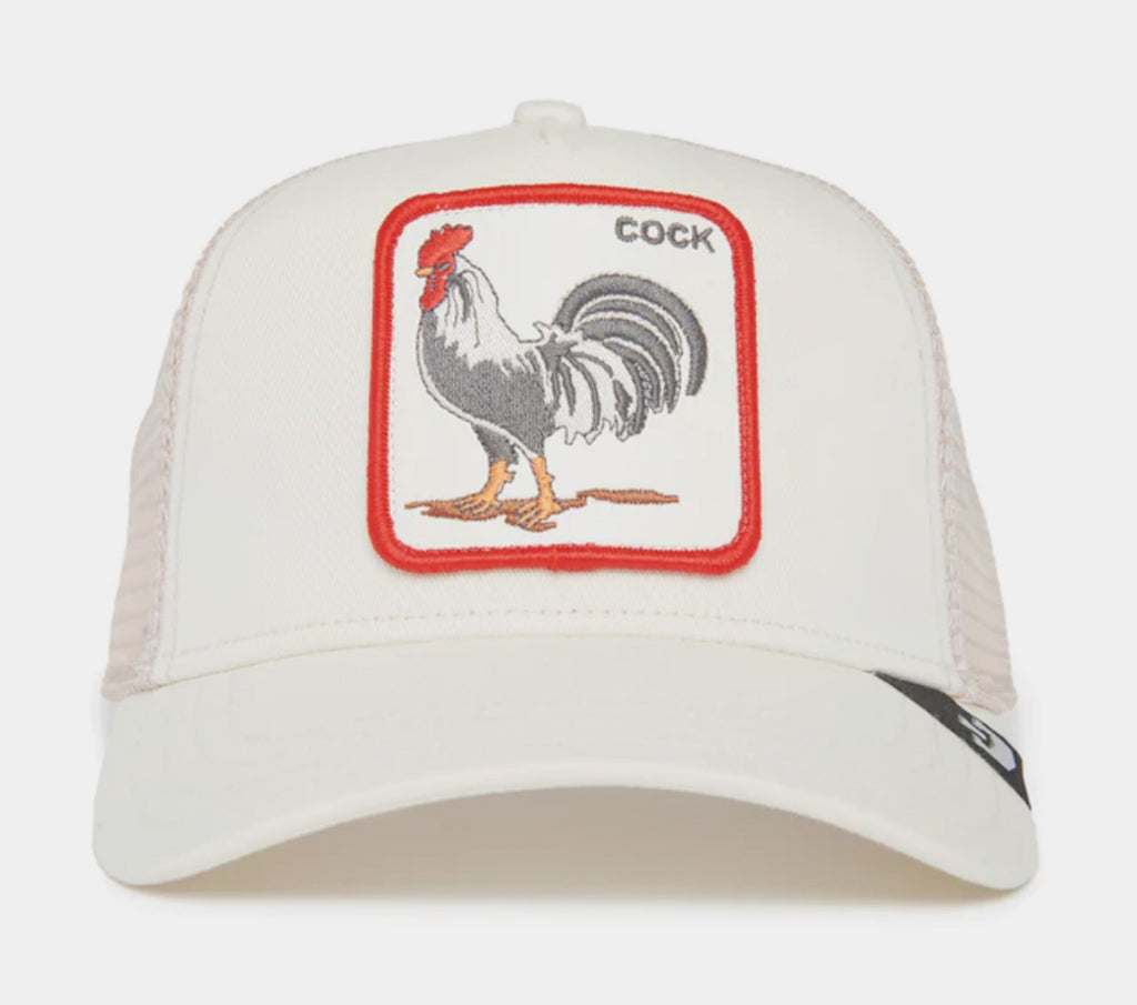 Exclusive The Cock 14x14 Trucker Mens Hat (White) — OS — Front View